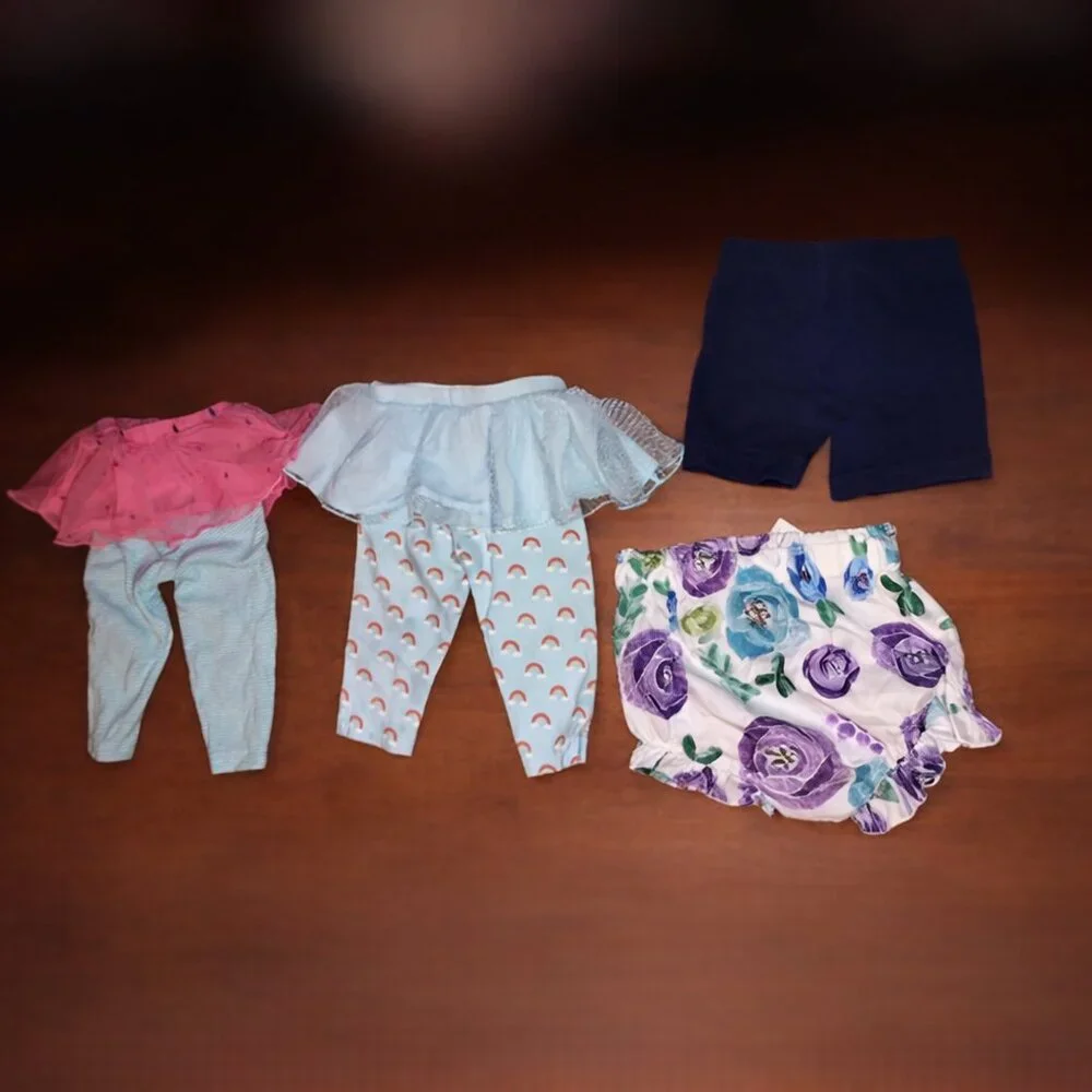 Baby Girl Pants & Shorts Bundle – 4 Adorable Pieces